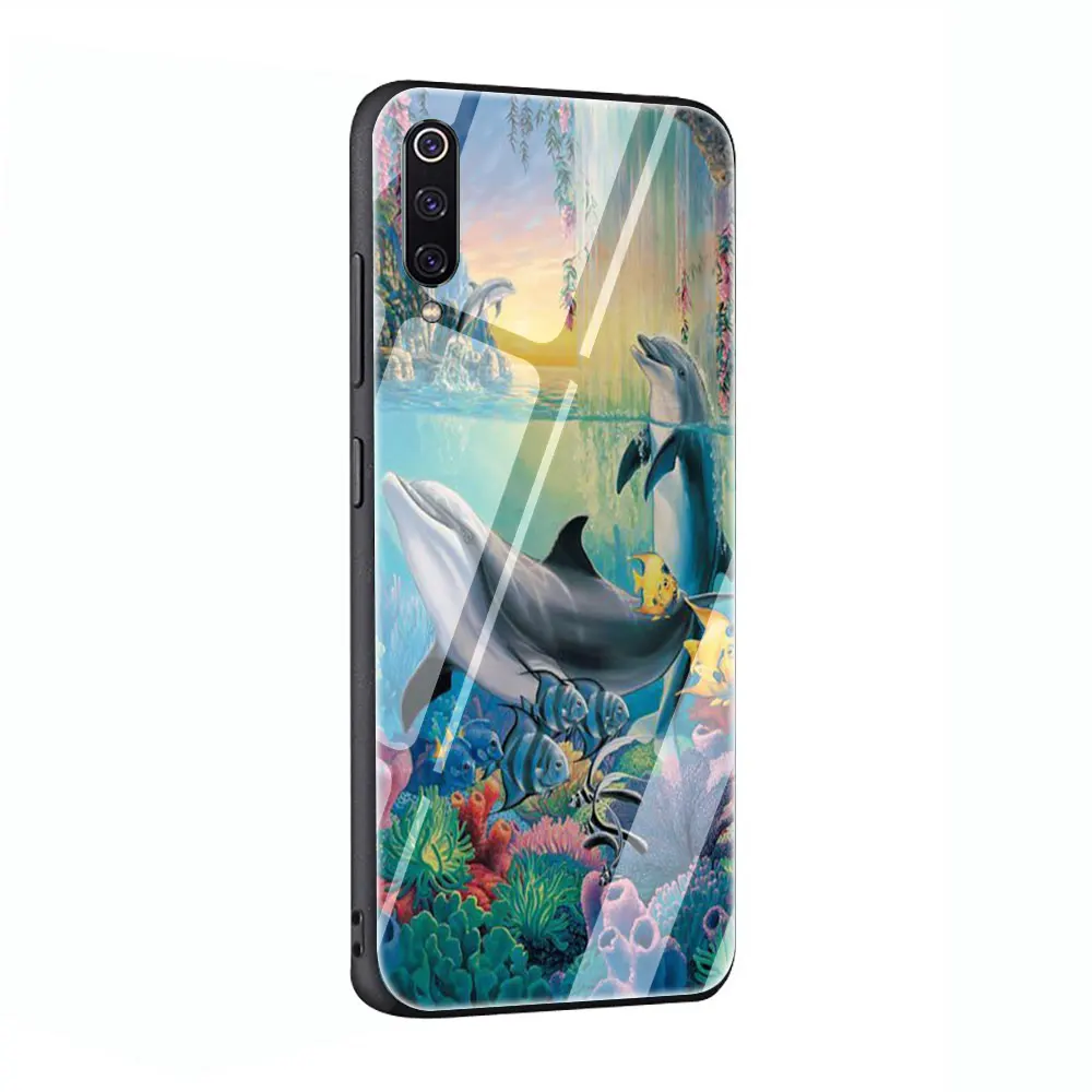Чехол из закаленного стекла Dolphin Dance Jumping для Xiaomi 8 Lite A1 A2 9 Redmi Note 5 6 7 Pro 6A 4X F1 - Цвет: G5
