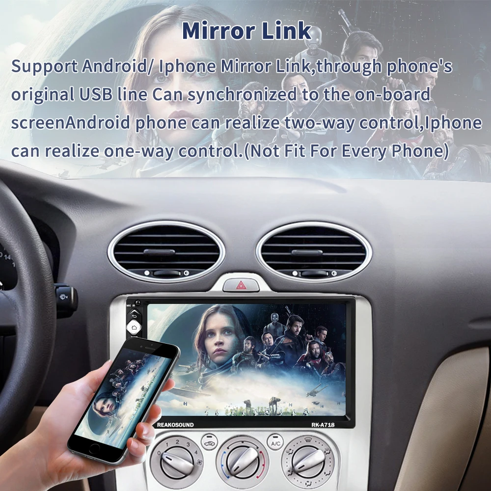 Автомагнитола AMPrime 2 Din на Android 7 дюймовый автомобильный мультимедийный плеер GPS