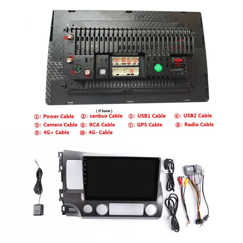 Discount 10.1" 2.5D IPS screen Android 9.1 Car DVD Multimedia Player GPS For Honda Civic 2004-2009 audio car radio stereo navigator wifi 22