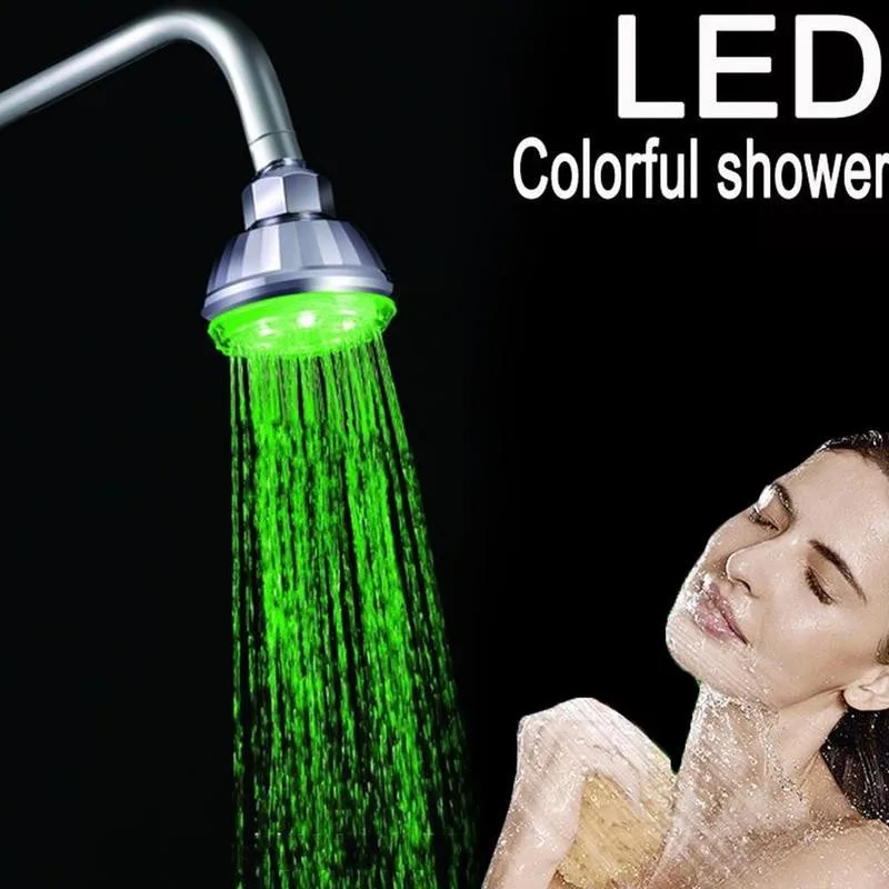 LED Shower Head 7 Colors Changing Water Glow Colorful Light Handheld Bathroom 