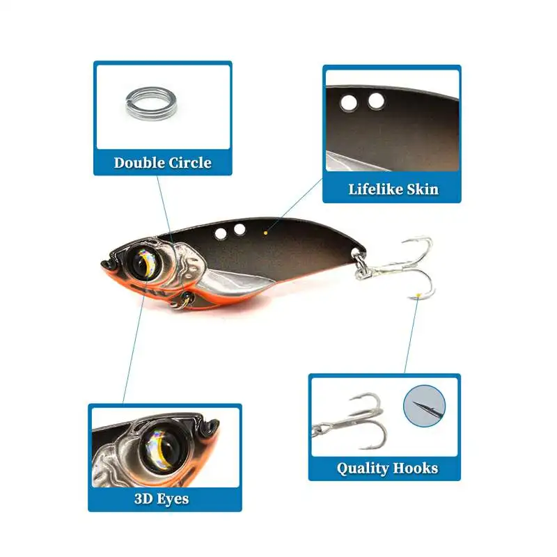 1 шт. 3D Металлические Vib приманки 6 10 15gFishing приманка vivid Vibrations ложка Isca твердая приманка бас Cicada Crankbait VIBE воблер Спиннер