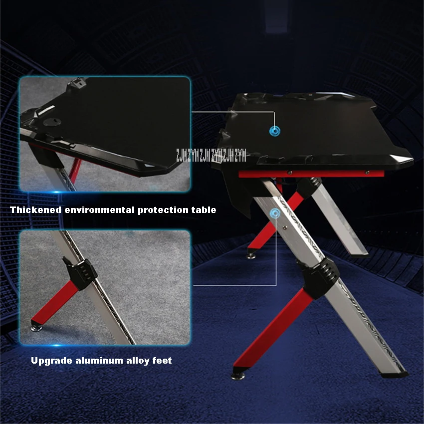 R-D Modern Simple E-Sports Computer Table Gaming Laptop Desk Profession Aluminum Alloy R-shape Leg