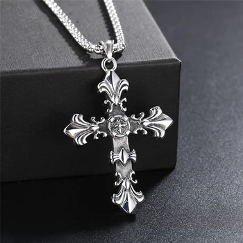 

Loredana Exquisite Retro Classic Christian crucifix Bustling pattern modeling symmetrical grain stainless steel necklace