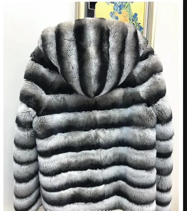 Зимняя Роскошная теплая шуба из натурального шиншилла кролик рекс, натуральная зимняя куртка с отделкой из меха, женская верхняя одежда, пальто