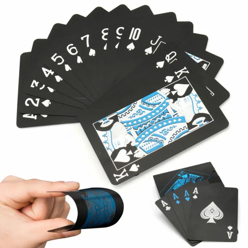 

Waterproof Plastic PVC Golden Poker Playing Cards Set Black Color Poker Card Sets Classic Magic Tricks Tool Poker Games