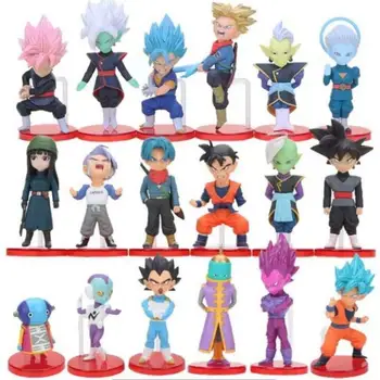 

18 Pcs Son Goku Bulma vegeta dragon balls models King zamas Action Toy Figures action figure anime figure decoration doll kids