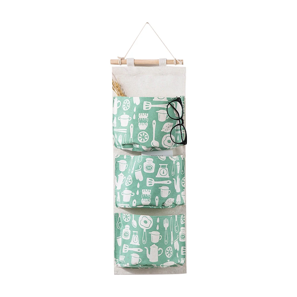 Wall Closet Hanging Storage Bag Premium Linen Fabric Door Organizer