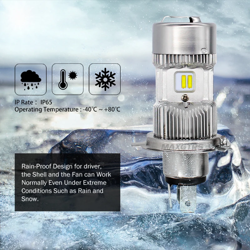 Светодиодный фонарь для мотоцикла H4 лампочка DC 9V~ 85V 72W 6000LM 6500K Moto Light CSP чип аксессуар скутера мотоцикла Головной фонарь