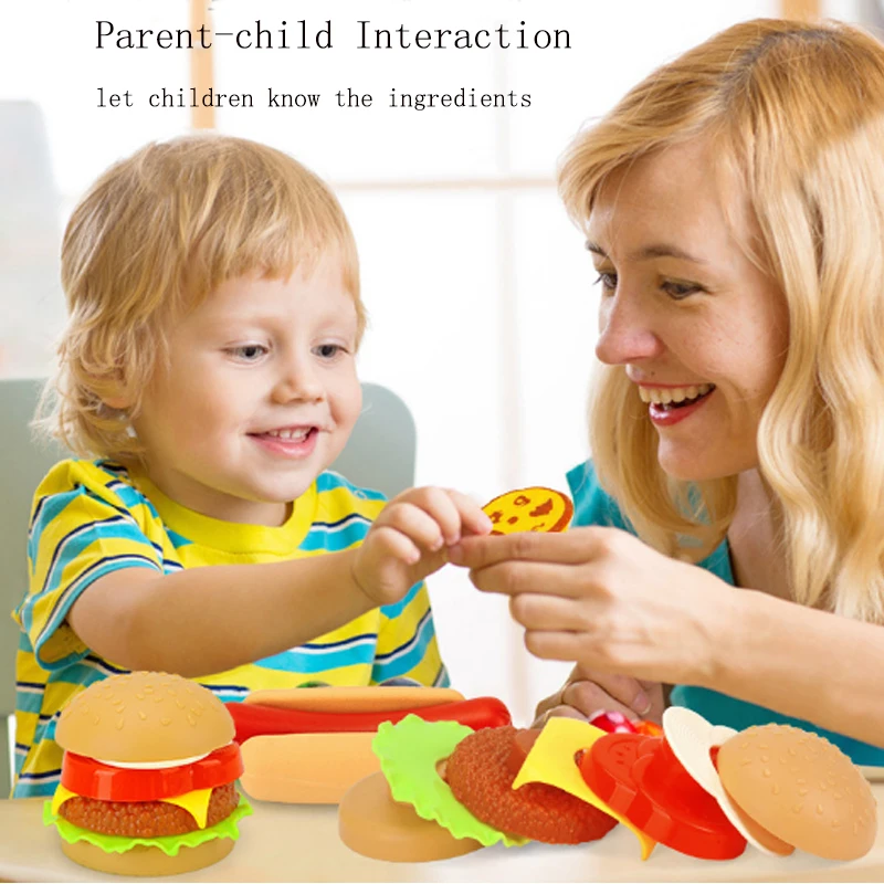 Children kitchen food toys 16Pcs-22Pcs/Set Play house simulation toys Burger Fries Hot Dog Set Educational Toys For kids
