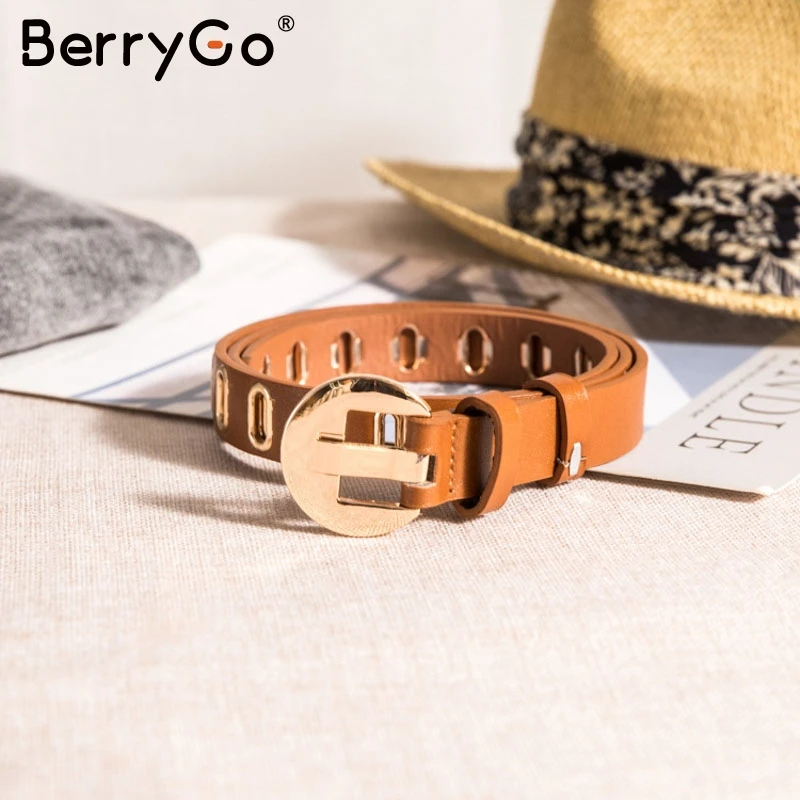 BerryGo повседневные плотные цветные штаны-скинни кожаный женский ремень модные брюки свитер пояс Пояс металлическая кожа женский длинный ремень - Цвет: Хаки