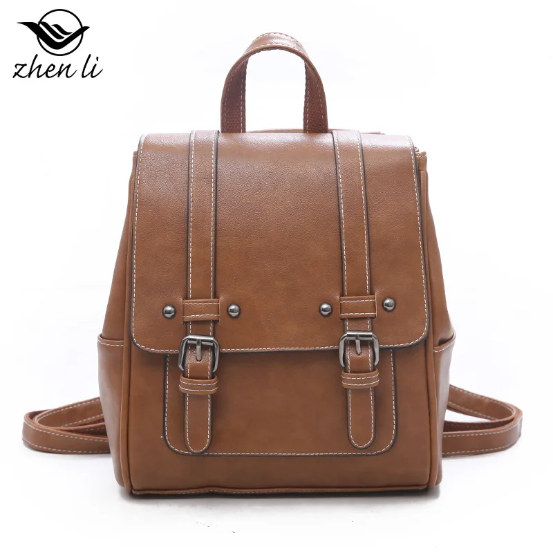 Zhenli Ретро женская сумка Pu Девушки Рюкзак для поставки товаров рюкзак