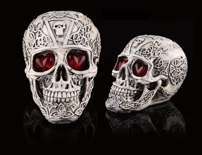 Halloween Human Prop Resin Skull LED Night Lights Decorative Novelty Pranksters Halloween Supplies