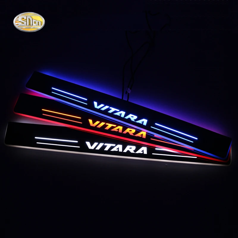 SNCN LED moving light scuff pedal for Suzuki Grand Vitara 2010 2020 car