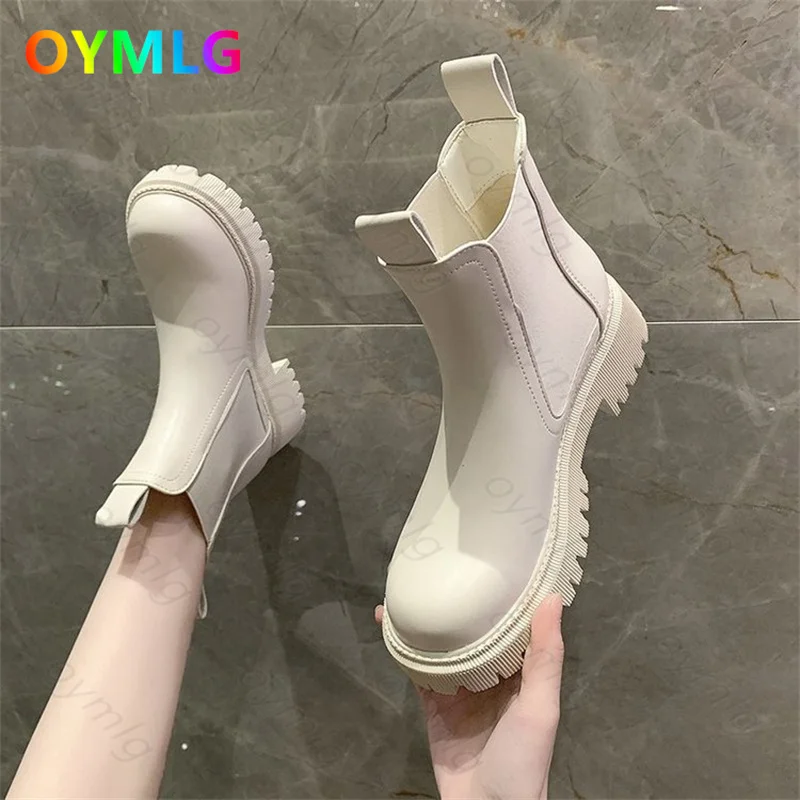 Martin boots female British style 2020 new autumn and winter single tide ins thick-soled mid-tube Chelsea short | Обувь