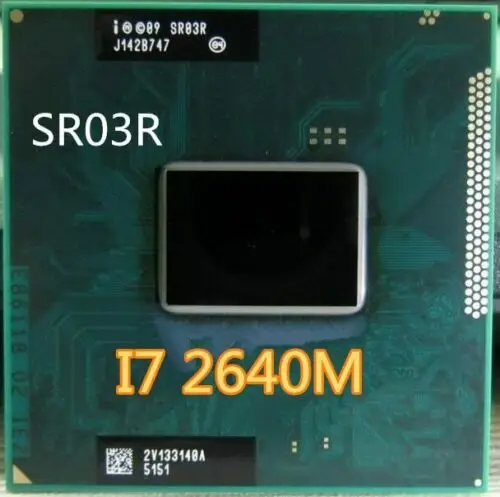 

Intel i7 2640M SR03R 2.8GHz Dual Core 4MB Cache TDP 35W 32nm Laptop CPU Socket G2 I7-2640M Processor