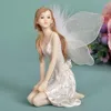 1 Pcs Europe Style White Wing Angels Figurines Garden Fairy Resin Crafts Home Desk DIY Ornament Car Decor ► Photo 2/3