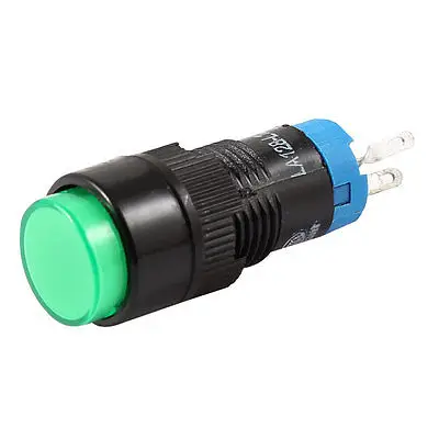 

AC 110-380V Self-locking Green Round Head Panel Mount Push Button Switch