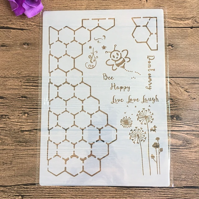 A4 size clock Flower Wall Painting Stencils Stamp Scrapbook Album Decorative Embossing Craft Paper DIY Flower Label Stencil 909