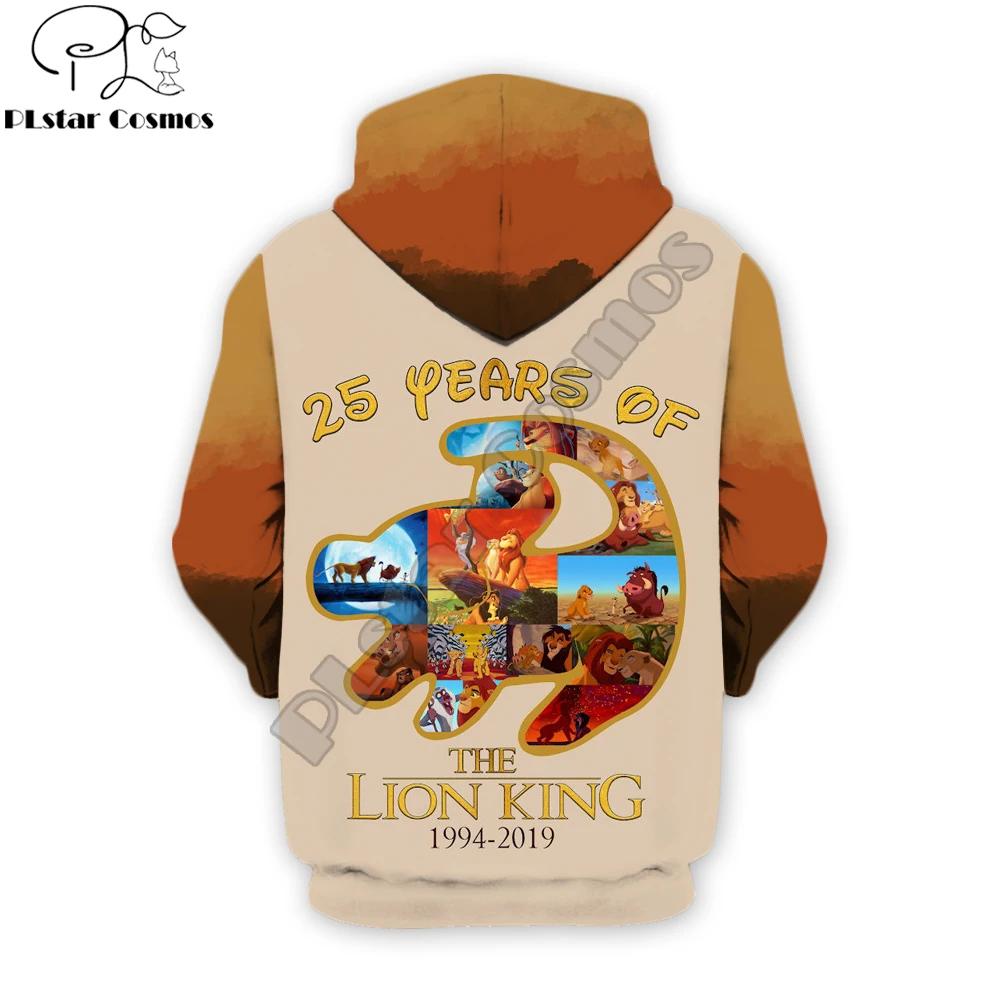 Толстовки с капюшоном в стиле Харадзюку, Король Лев, Simba и рафики, 3D принт, для мужчин и женщин, уличная Толстовка/толстовка с капюшоном, sudadera hombre