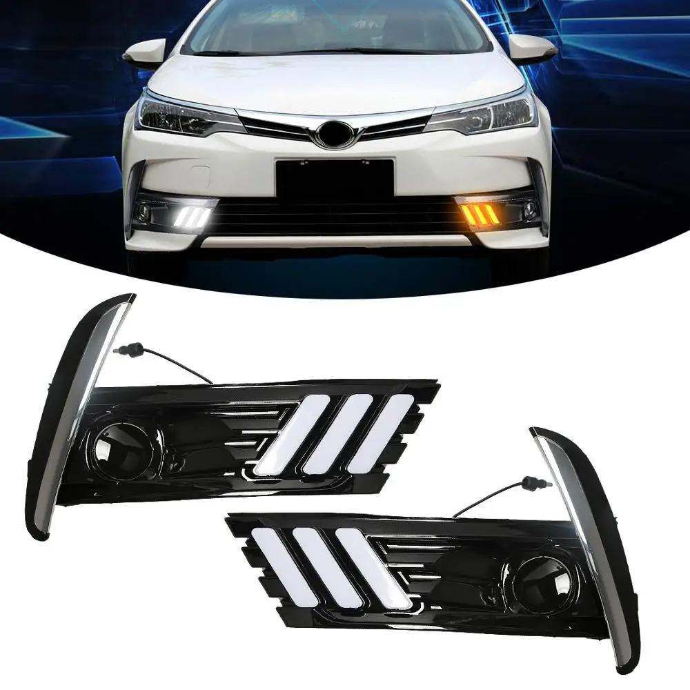 Magic ColorM Car LED Daytime Running Light With Turn Signal Amber Lamp Drving Day For Toyota Corolla 2017-ON DRL Assembly | Автомобили и
