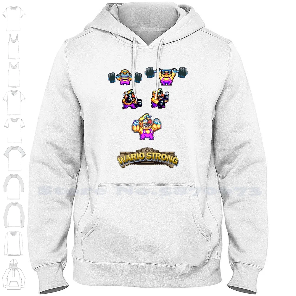 Wario Land 4 "Wario Strong" Streetwear Sport Felpa Con Cappuccio Wario Land 4 Four Game Boy Advance Advanced Pixel Super Smash