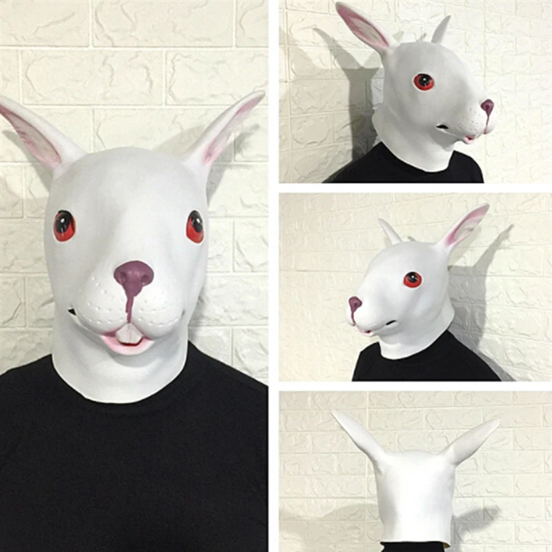 Rabbit Mask Headgear Soft Comfortable Breathable Texture Creative Funny Halloween Toy | Игрушки и хобби