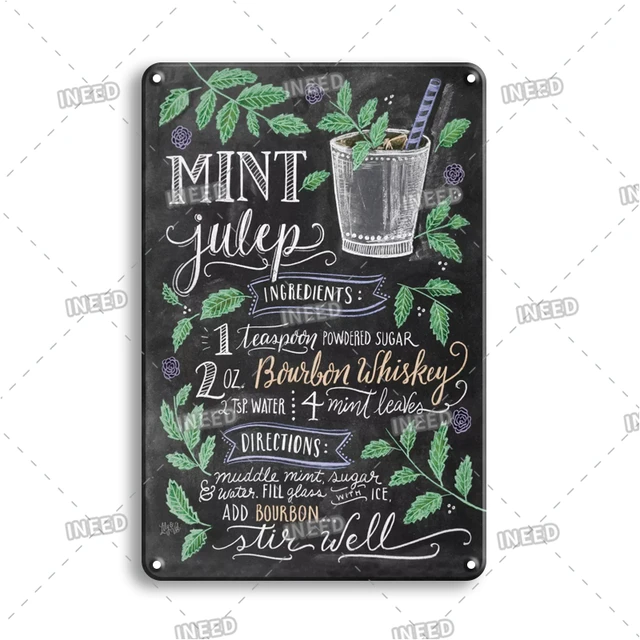 INEED Vintage Metal Tin Sign Decorations Gin & Tonic Cocktail Plate Decorative Poster Plaque Retro Bar Kitchen Home Wall Decor 10554
