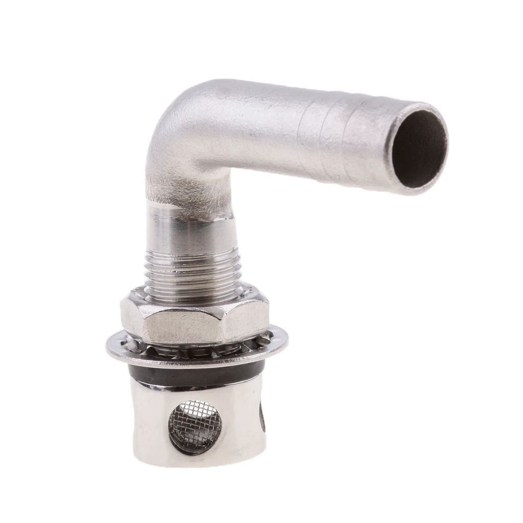Stainless Steel Boat Yacht 90 Degree Angle Fuel Gas Tank Vent, Silver
