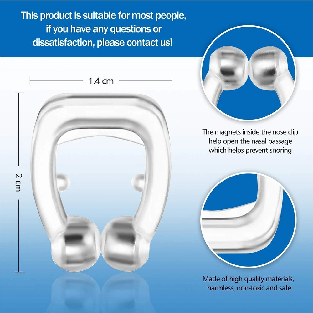 Silicone magnetic anti-snoring nose clips