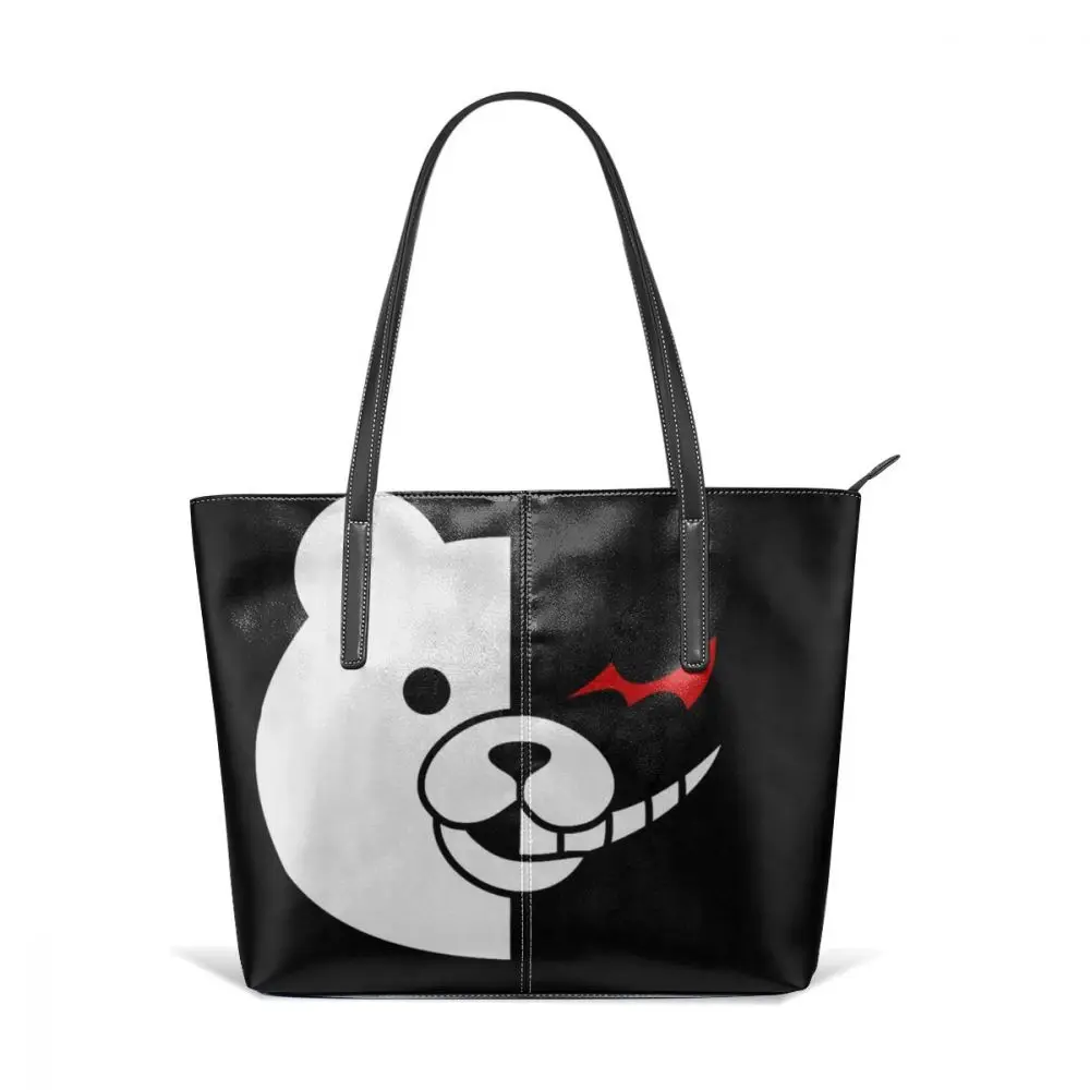 Monokuma сумка Monokuma Топ-ручка сумки большой емкости шаблон кожаная сумка Высокое качество подростковый тренд женские сумки - Цвет: Dangan Ronpa M