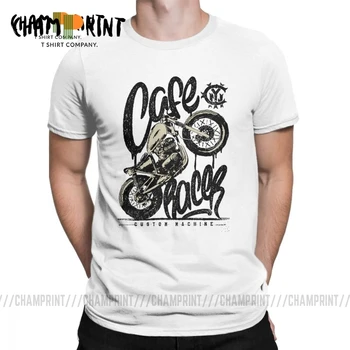 

Happiness Cafe Racer Vintage Moto Men T Shirt Casual Cotton Short Sleeve Tees Custom Motorcycle Crewneck T-Shirt Plus Size Tops