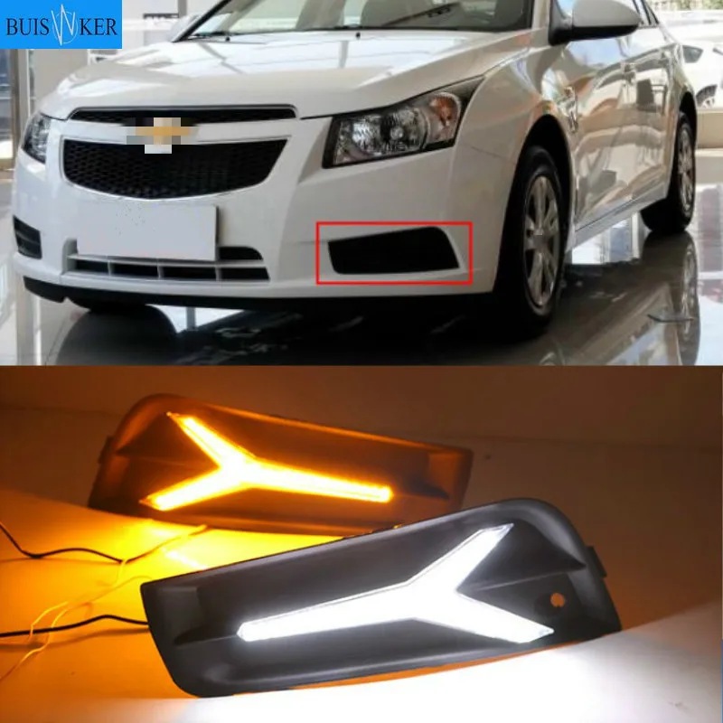 1 комплект 12V светодиодный DRL Габаритные огни дневного света с сигнал поворота