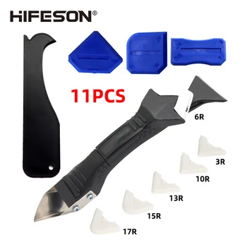 

High-quality 11pcs Silicone Sealant Spreader Spatula Scraper, used for Door and Window Caulking Silicone Caulking Tool