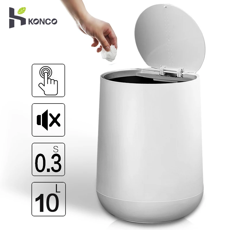 

Konco Round Pressing Dustbin Dry-wet Separation Kitchen Living Room Toilet Double-decker Waste Binns Trash Can Garbage Can