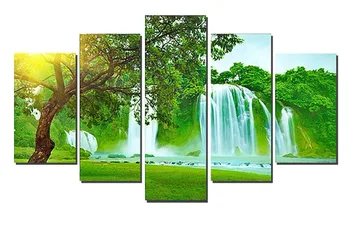 

5D DIY Full Square Diamond Painting "Forest waterfall" Multi-picture Combination Embroidery Cross Stitch Mosaic Decor