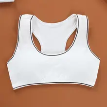 Спортивный тренировочный бюстгальтер с широкими бретельками для маленьких девочек; однотонное нижнее белье в полоску; бюстгальтер без косточек с подкладкой; Повседневный жилет для йоги