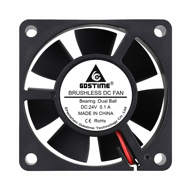 Gdstime-ventilador para Impressora Exaustor Axial de 24v 60 mm x 20 mm 60 mm Esfera Dupla sem Escovas Ventilador de Refrigeração Industrial 6020 6cm 3d - Imagem 2