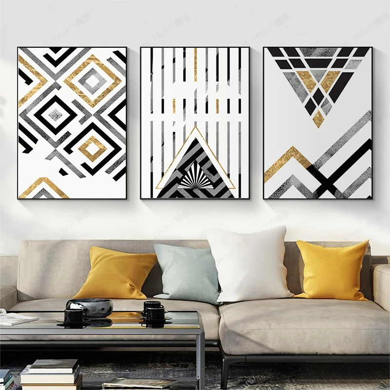 

Modern Abstract Geometric Canvas Painting Nordic Posters and Prints Background Wall Art Picture for Aisle Living Room Home Decor