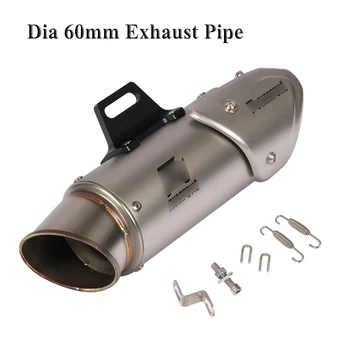 

60mm Universal Motorcycle Exhaust Pipe Muffler Tube for Autobike Scooter ATV Dirt Bike