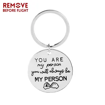 

You Are My Person Keychain Fashion Car Keychain Jewelry Pendant Motorcycle Purse Bag Buckle Key Ring Valentine's Day Gift