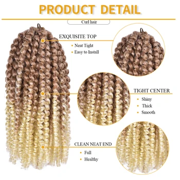 Short Marlybob Crochet Braids Hair Synthetic Ombre Braiding Hair Extensions Small Afro Kinky Curly Twist Braid Hair Annivia - Image 4