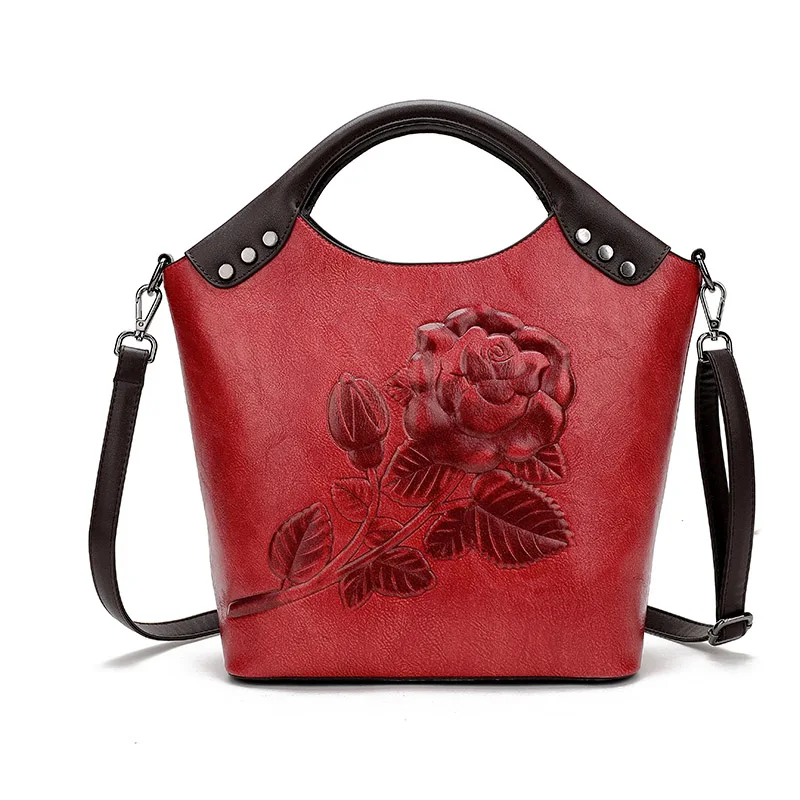 SCV Брендовая женская сумка, женская сумка-тоут из высококачественной кожи, большая Вместительная женская сумка на плечо, роскошная сумка-мессенджер для женщин из искусственной кожи - Цвет: Красный