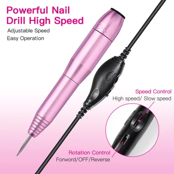 

Powerful Stainless Steel Electric Nail Drill Machine Drill Bits Adapter Set High Speed Adapter Machine Pedicure Nail Art Tools