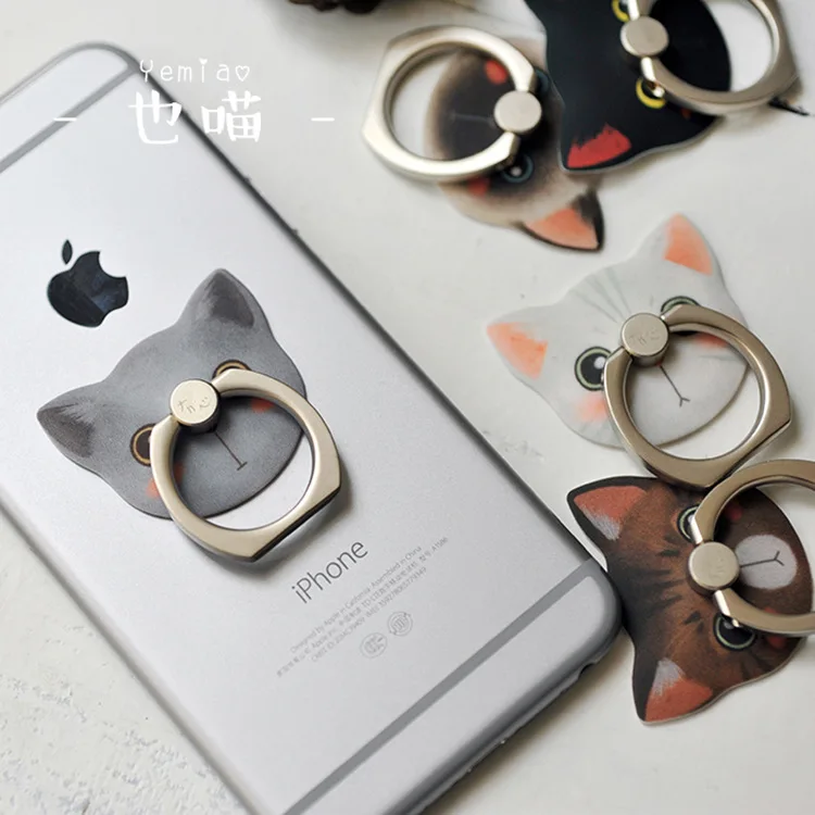 

Maoxin Also Meow Handset Ring Bracket South Korea Cute Creative Lazy Fastened Ring Gift Strong Universal Cat Head