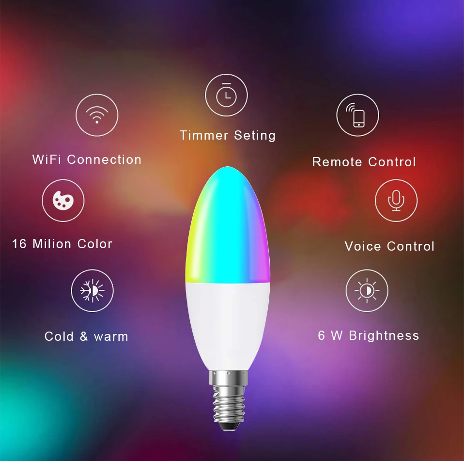 Candle Design 5W Smart LED Bulb