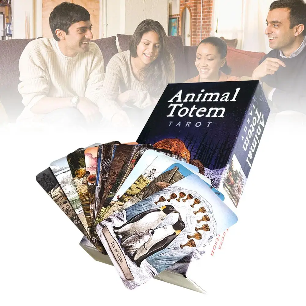 78 PCS / Set English New Animal Totem Tarot Cards Deck Card Games Board Table Game For Family Party Playing Cards Entertainment 78 PCS / Set English New Animal Totem Tarot Cards Deck Card Games Board Table Game For Family Party Playing Cards Entertainment