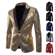 

2022NEW Men Glitter Sequin Suit Jackets Fancy Show Costume Party Coats Men Wedding Party Blazer Gentleman Button Dance Bling