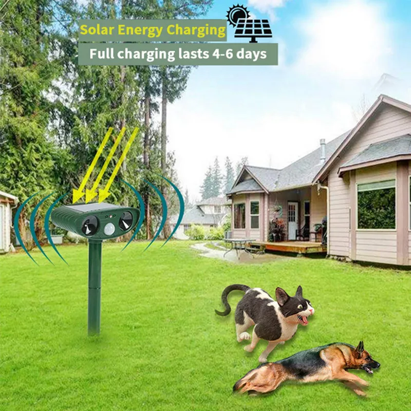 Solar Powered Ultrasonic Outdoor Animal Repeller Motion Sensor Flash Light Dog Cat Rabbit Animal Dispeller Garden Pest Control Solar Powered Ultrasonic Outdoor Animal Repeller Motion Sensor Flash Light Dog Cat Rabbit Animal Dispeller Garden Pest Control