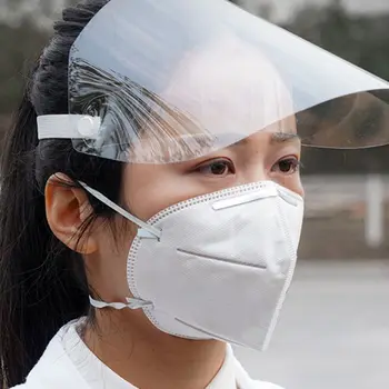

5PCS dropshipping Transparent Full Face Covering Mask Visor Shield Prevent Anti Droplet Dust-proof Anti-fog Saliva Protection