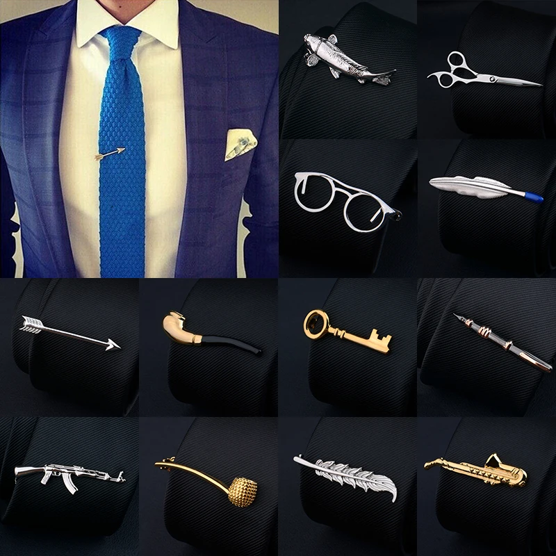 TAVARAT Fermacravatta Uomo In Bronzo Fosforoso - Colori Nero, Argento, Oro - Regalo Giapponese